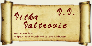 Vitka Valtrović vizit kartica
